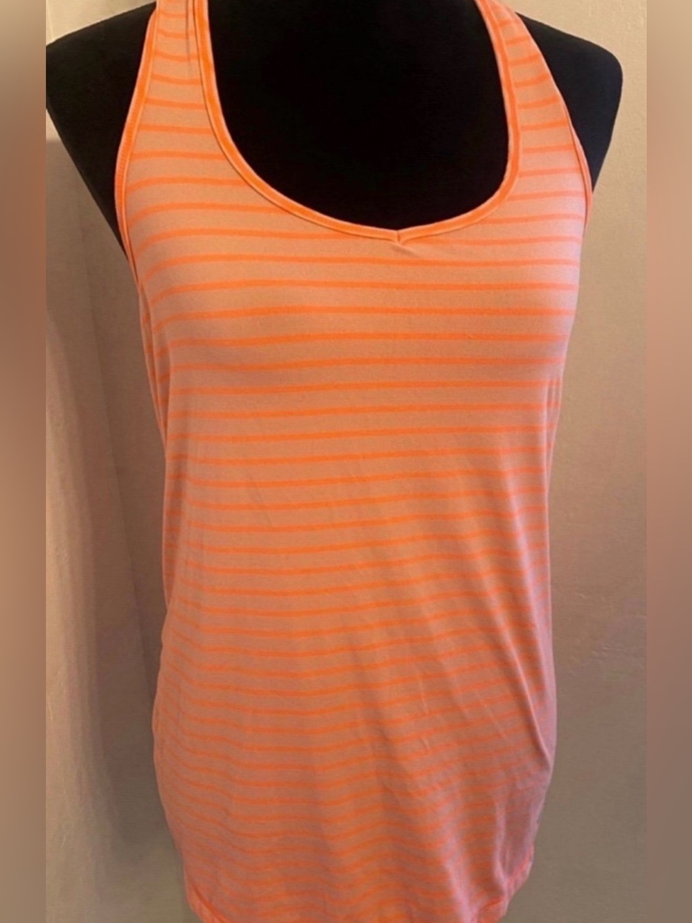 Women’s Striped Racerback Tank Top - Peach Pink (Size M)